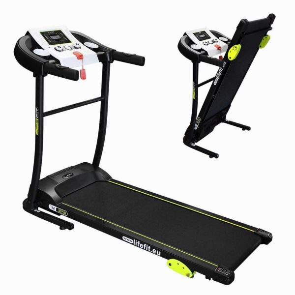 LIFEFIT TM3050 Elektrische Loopband – 1,7 pk Motor, Snelheden tot 10 km/u, 3 Handmatige Kantelingen, LED-Display, 12 Programma's, Opvouwbaar met USB/AUX-aansluitingen - Afbeelding 2