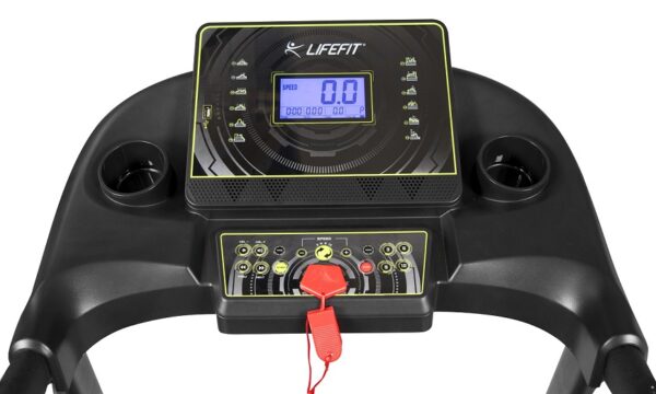 LIFEFIT TM3300 Elektrische Loopband – 3 PK Motor, Snelheden 0,8-17 km/u, 3 Niveaus Kanteling, 115x41,5 cm Loopvlak, 5" LCD-Scherm, BODYFAT-Programma, Bluetooth & Borstband, Opvouwbaar met USB-aansluiting - Afbeelding 6