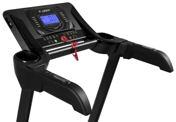 LIFEFIT TM5100 Elektrische Loopband – 4 PK Motor, Snelheden 0,8-19 km/u, 0-15% Automatische Kanteling, 112x42 cm Loopvlak, 5" LCD-Scherm, 48 Programma's, BODYFAT-Test, Opvouwbaar met USB & MP3 - Afbeelding 5