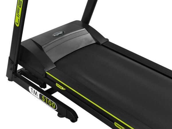 LIFEFIT TM5100 Elektrische Loopband – 4 PK Motor, Snelheden 0,8-19 km/u, 0-15% Automatische Kanteling, 112x42 cm Loopvlak, 5" LCD-Scherm, 48 Programma's, BODYFAT-Test, Opvouwbaar met USB & MP3 - Afbeelding 8