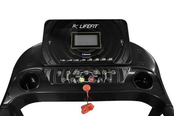 LIFEFIT TM5250 Elektrische Loopband – 3 PK Motor, Automatische Kanteling 15%, 17 km/u Snelheid, LCD-Display, Bluetooth & USB Verbinding, Hydraulisch Opvouwbaar met Accessoires - Afbeelding 5